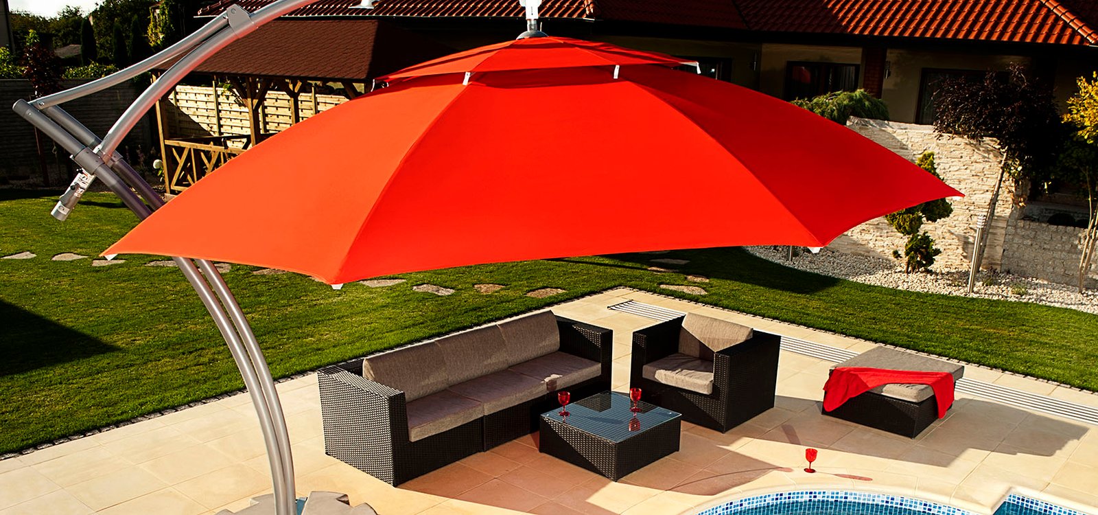 parasol ogrodowy na wysięgniku ibiza litex